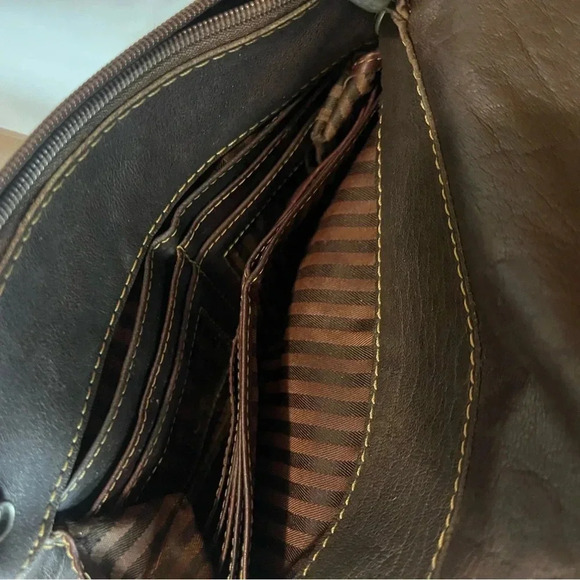 Jack Georges Voyager Collection Wallet On A String Brown Leather Crossbody - Picture 13 of 16